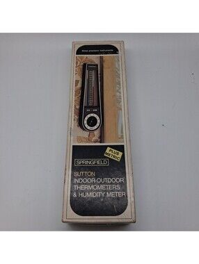 Vintage Springfield Sutton Thermometer Hygrometer Humidity Meter Open Box